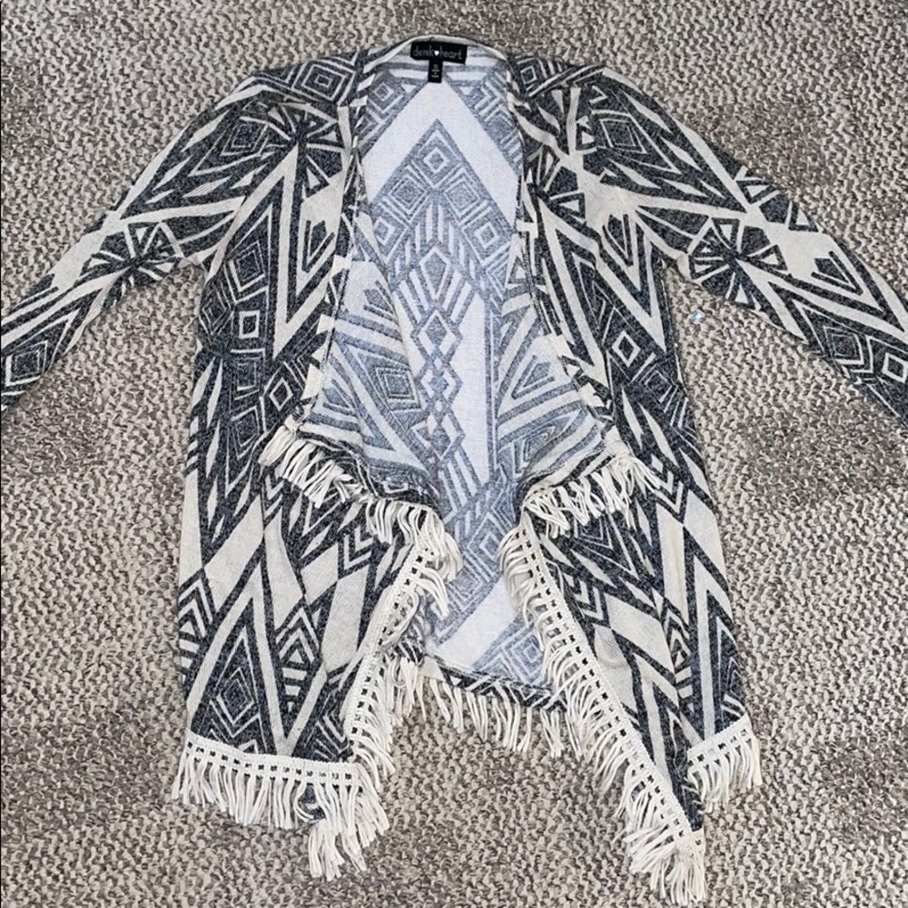 Women’s Derek heart Aztec cardigan small fringe
